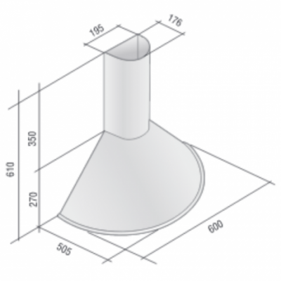 Campana Cocina Llanos Milénica 60 Cm Acero Inox Semicircular