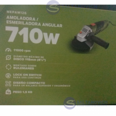 Amoladora Esmeriladora Angular Philco Mepam126 710 Watts