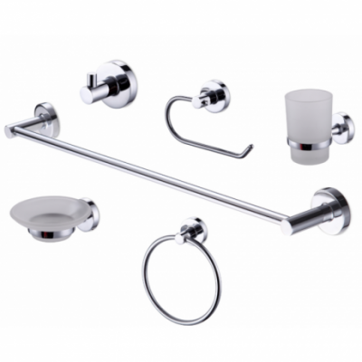 Kit De Accesorios Baño Peirano 12006 Línea 12000 6 Piezas Metálicas Cromo