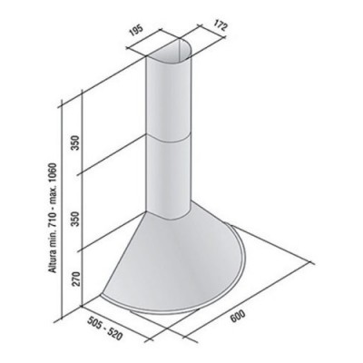 Campana Llanos Circular Milénica 60 Cm Negra 3 Velocidades