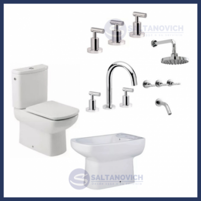 Inodoro + Mochila + Bidet Dama Senso + Grifería Peirano Adra