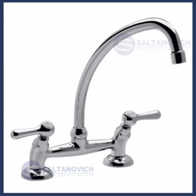 Grifería De Cocina De Mesada Fv Margot 0416/62l Cromo Lever