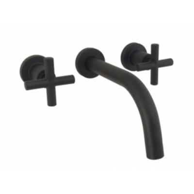 Grifería Lavatorio De Pared Peirano Black Velvet Negro Opaco